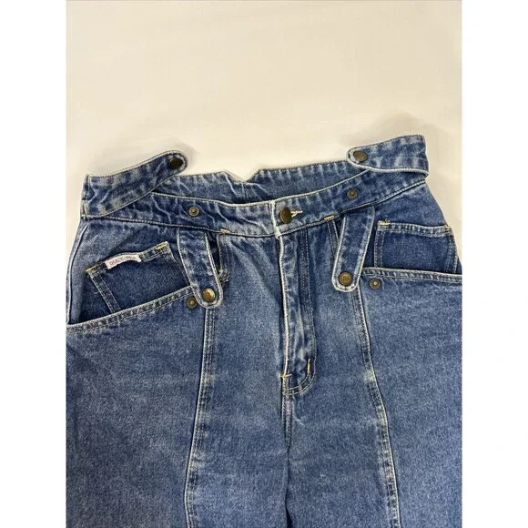 Vintage 80’s Blue Jeans Don’t Stop Denim Baggy Junior Women’s Size 11/12 - Picture 4 of 11